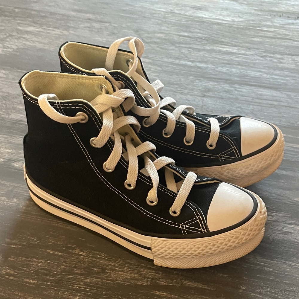 Black High-Top Sneakers with White Laces